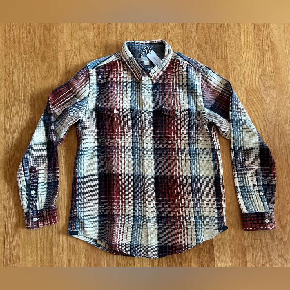 Outerknown Men’s Blanket Shirt L Henna Rogue Plaid